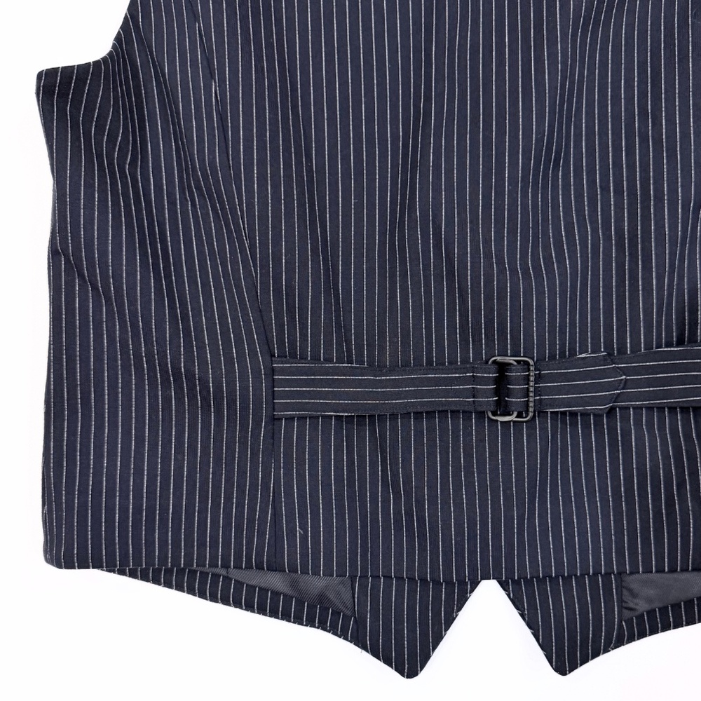 rag & bone Navy Pinstripe Wool Blend Vest - Picture 4 of 8